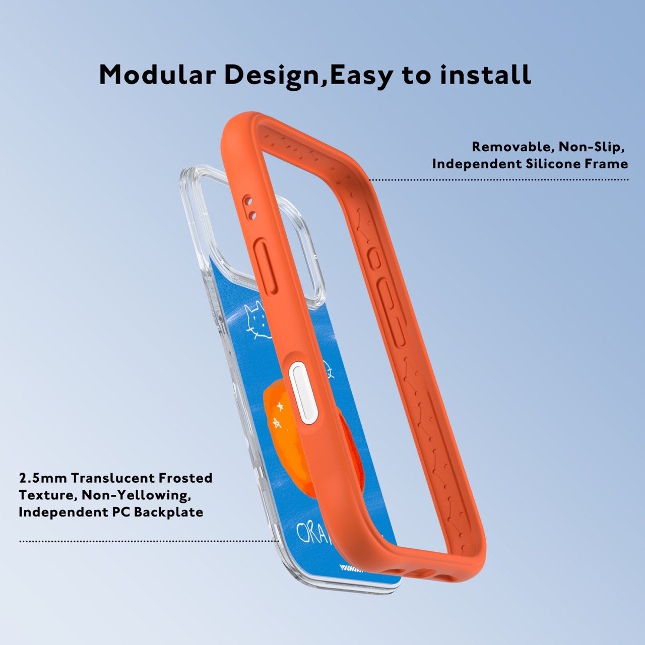 قاب Orange Juce نارنجی یانگ کیت Youngkit آیفون